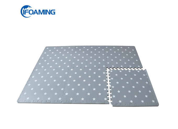 Grey And White Star Waterproof EVA Foam Playmat