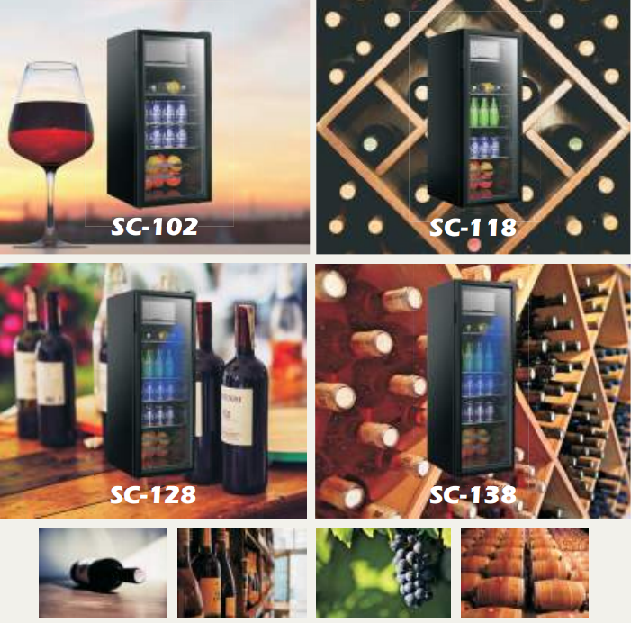 Glass Wine and Beverage Cooler Fridge in Wine Refrigerators Coolers Beer Refrigerator Showcase Cabinet Cooler Singl