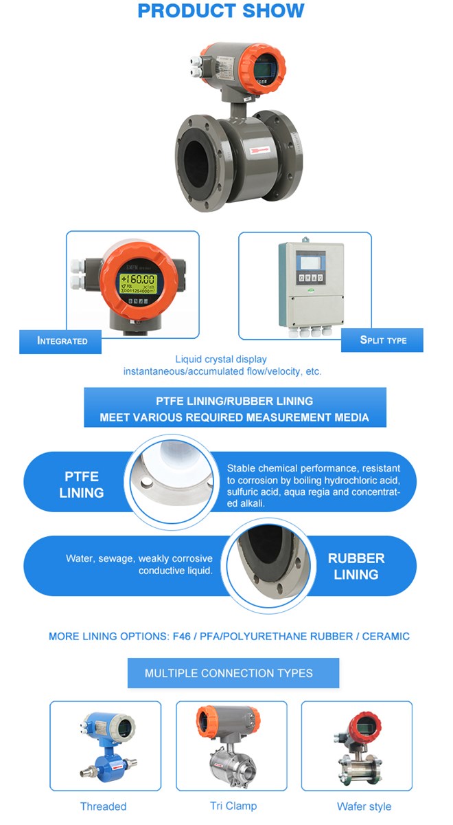 DN20 34 New Electromagnetic Flowmeter for Measuring Conductive Liquids