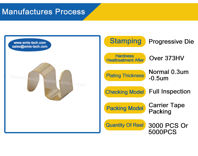 Factory Supply SMD BeCu Gold Plated Spring with Good Conductivity and Low Resistance