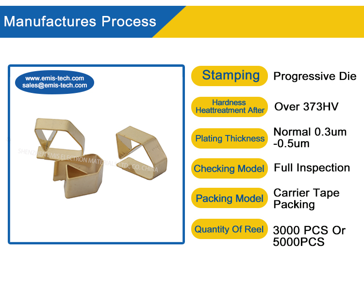 Fast Delivery SMD BeCu Spring for PCB Soft Board with Good Weldability and Carrier Tape Packing