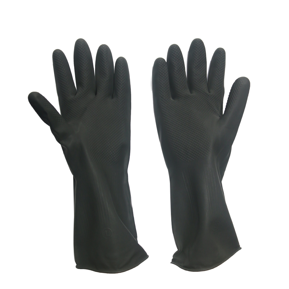 Black Latex hand gloves for Industrial use