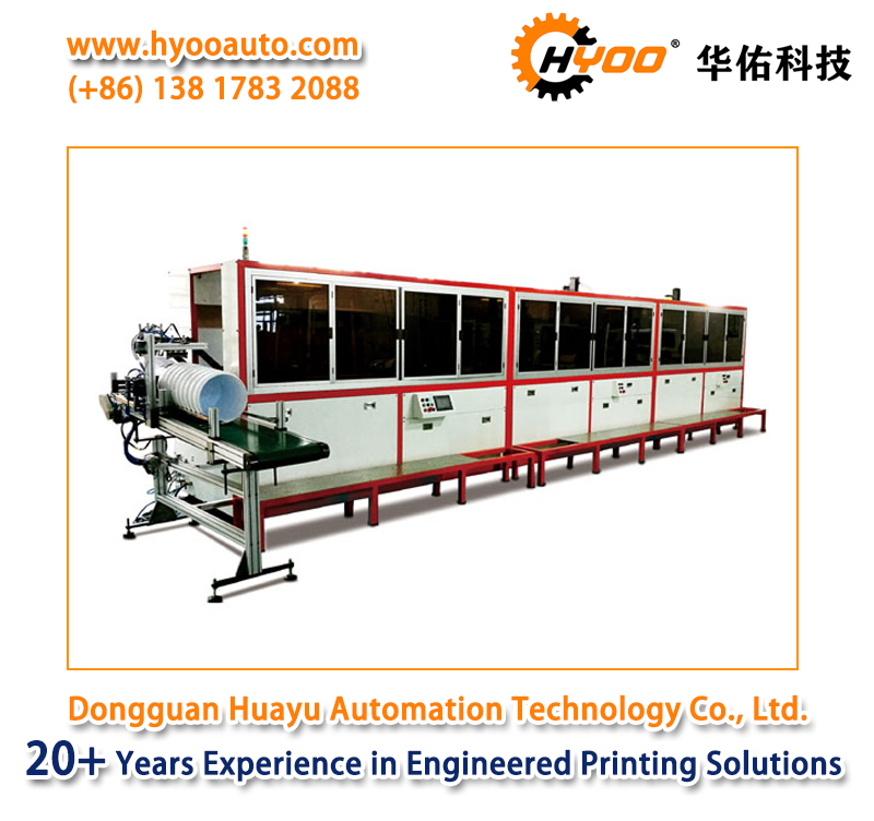 HYOO HY1000 1 To 8 Color Automatic Bucket UV Screen Printing Machine Printer