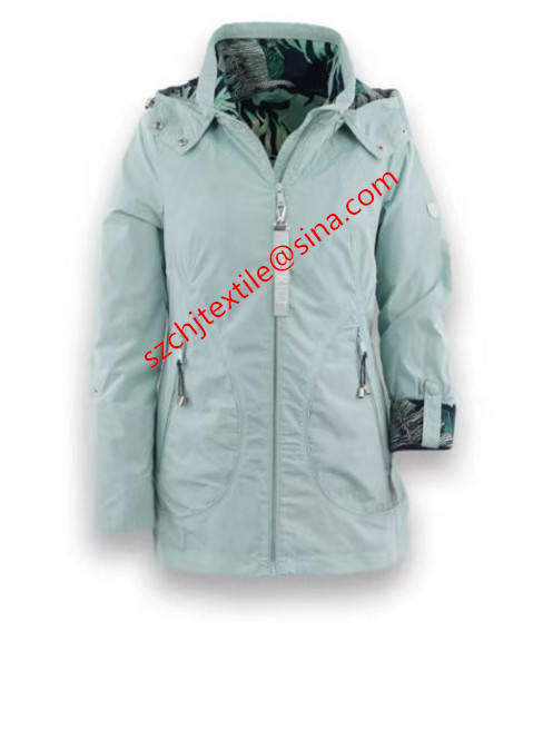 polyester yan dye memory windcoat fabrictextile