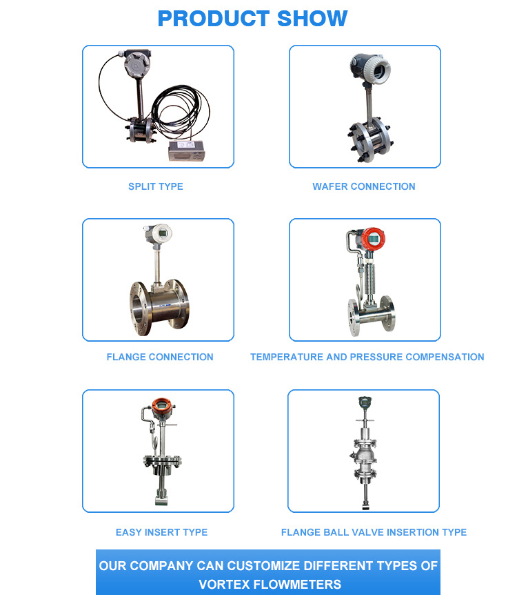 digital in line water steam hydrogen biogas compressed air gas vortex industrial stainless steel flowmeter