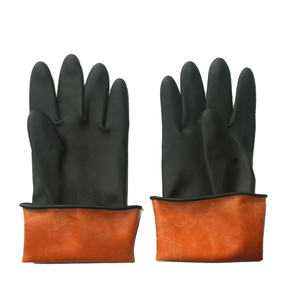 100g BlackOrange latex gloves safety rubber gloves for industry