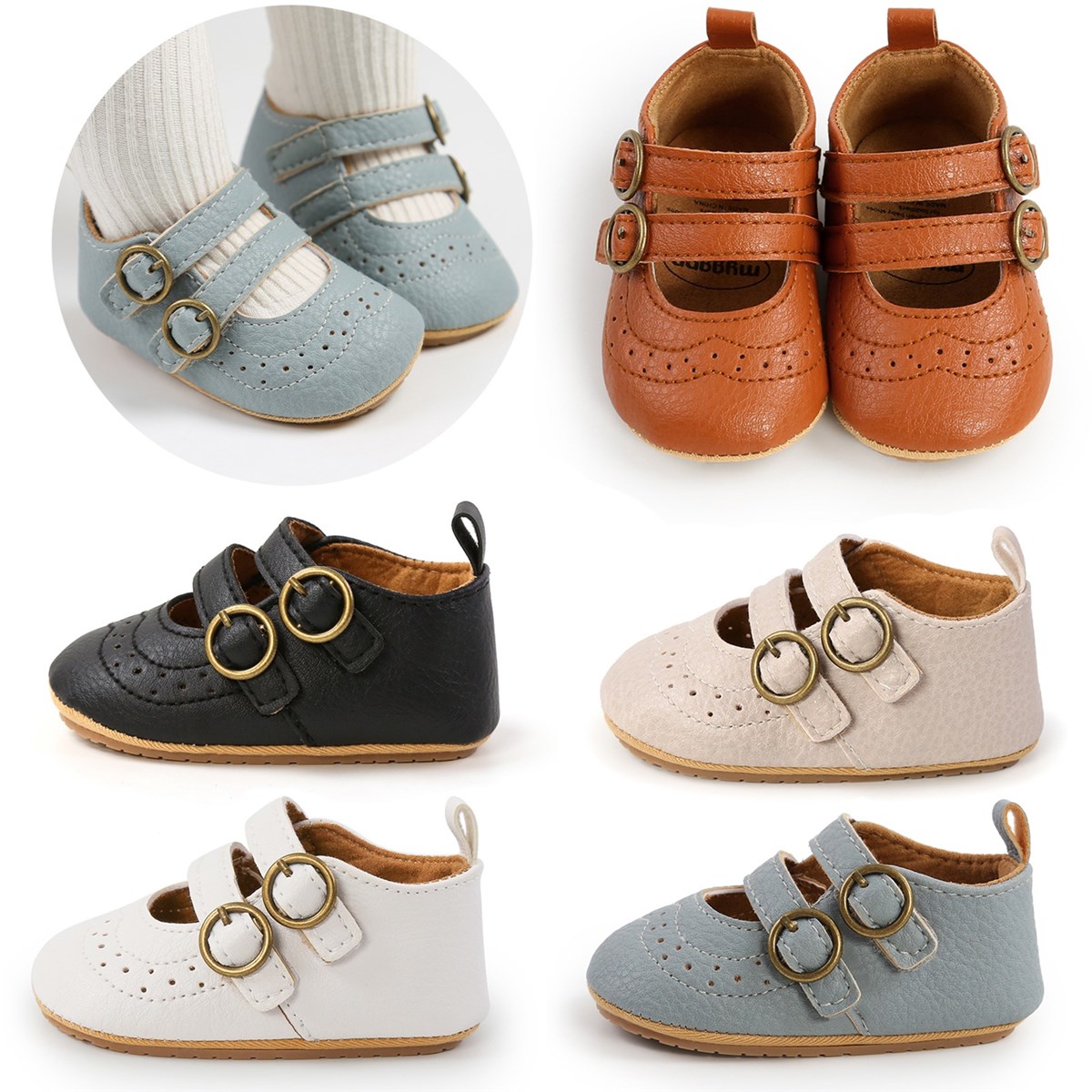Babi Girl Shoe Walking Shoes NonSlip PU Buckle Strap Soft Sole Infant Children Casual Shoes DESIGN FASHION