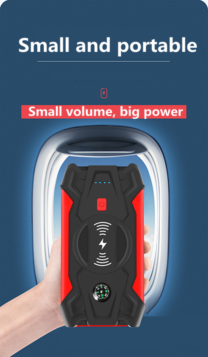 Car battery emergency start power jump starter multifunctional wireless charger