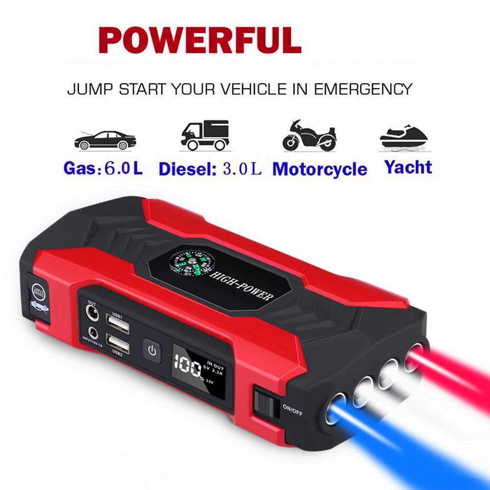 Car battery emergency start power portable jumper starter multifunction