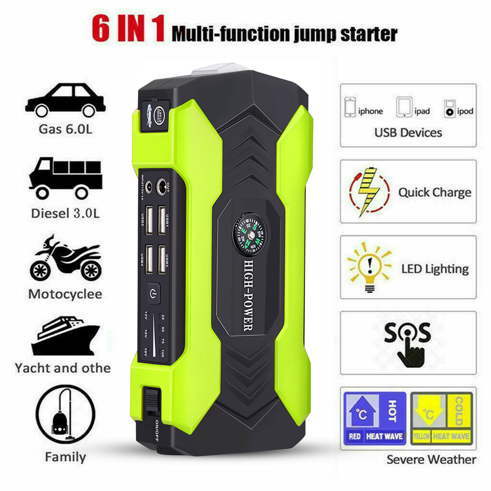 Car battery emergency start power portable jump starter multifunction
