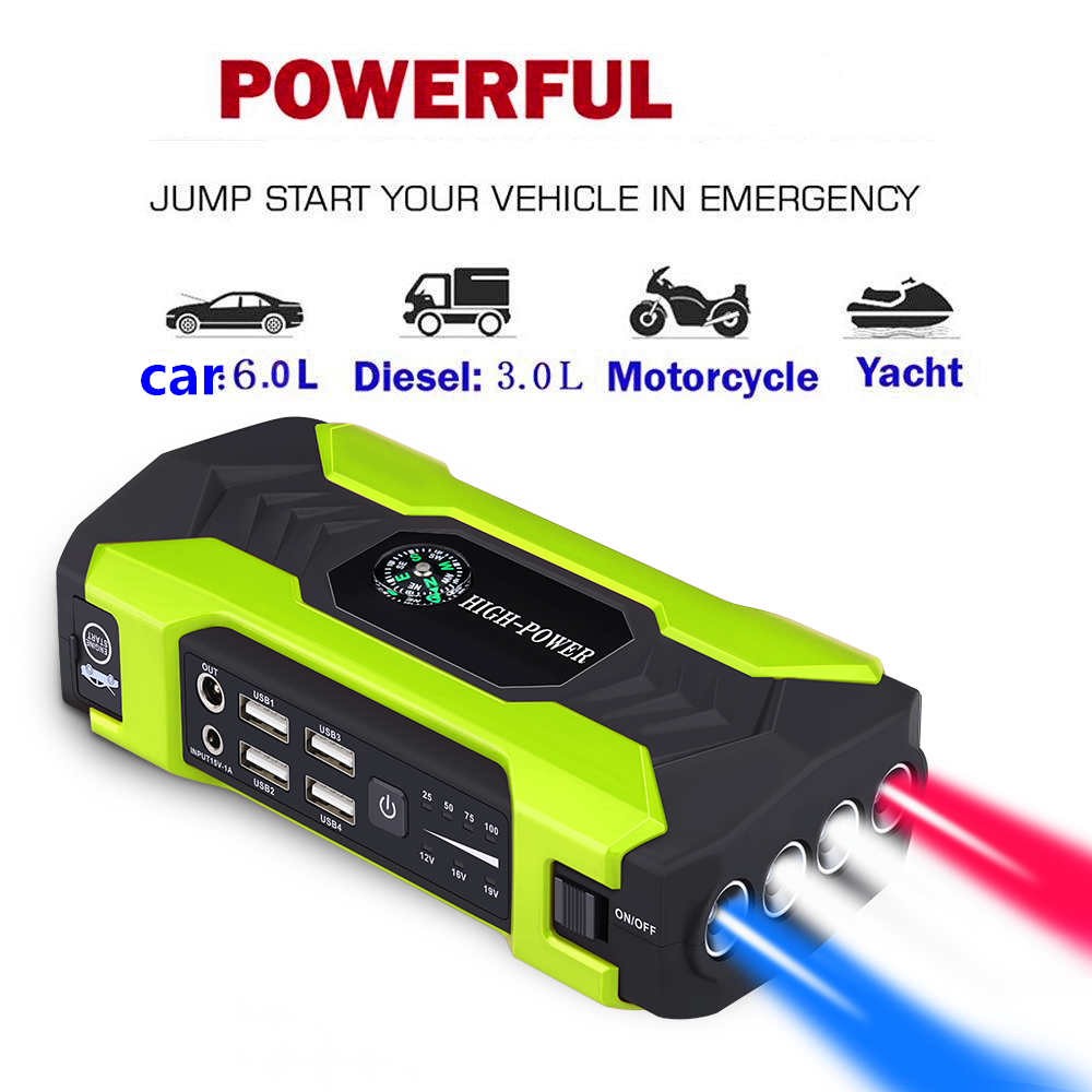 Car battery emergency start power portable jump starter multifunction