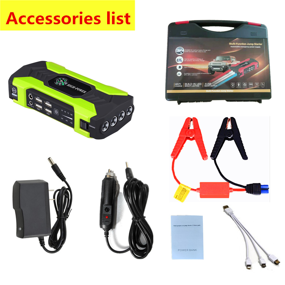 Car battery emergency start power portable jump starter multifunction