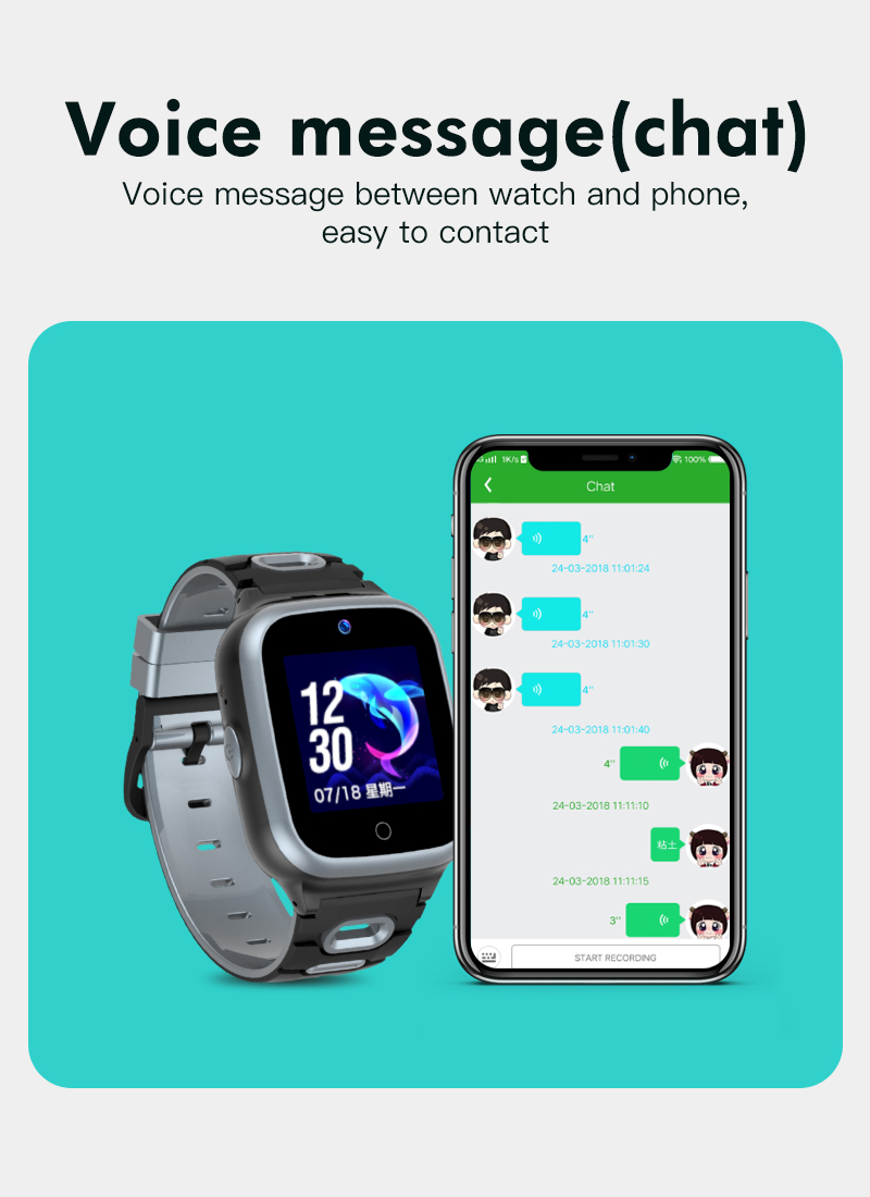 Asiapacific Version GPS 4G Kids Phone Watch Wifi LBS Position Voice Chat Smart Wristwatch for Children