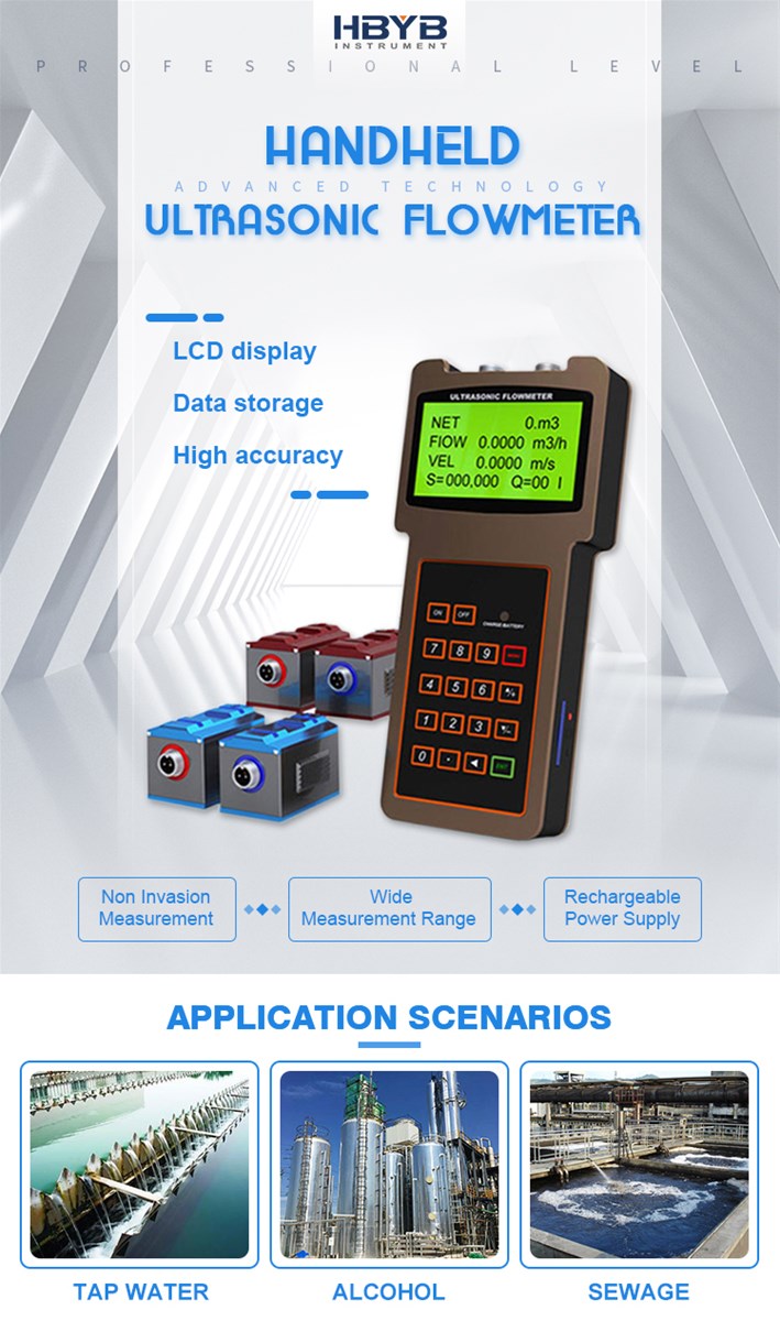 high accuracy battery handheld portable ultrasonic flowmeter