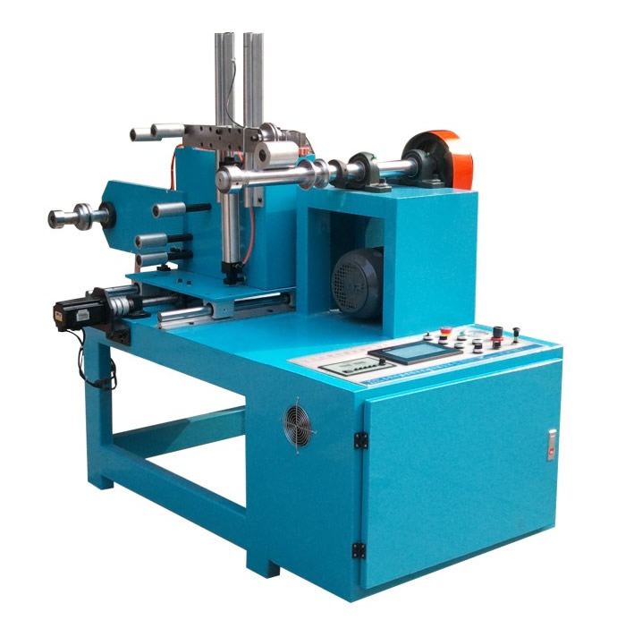 Flexible film spooling machine