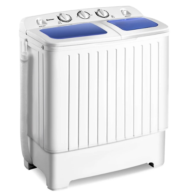 176 lbs Electric Portable Mini Household Compact Twin Tub Washing Machine Ultifunctional Barrel Type Washer Spinner