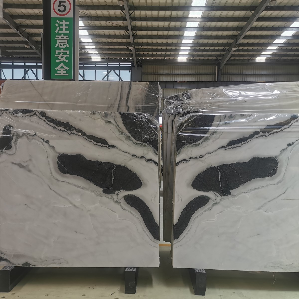 China Panda white marble slabs