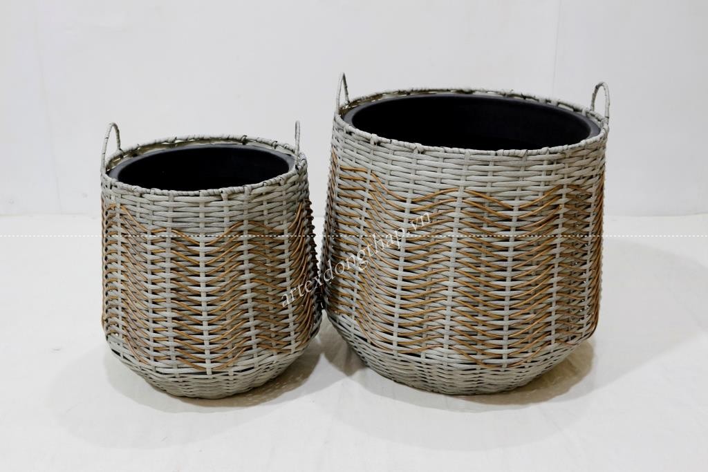 New Design Poly Rattan Planter CH4519A2MC