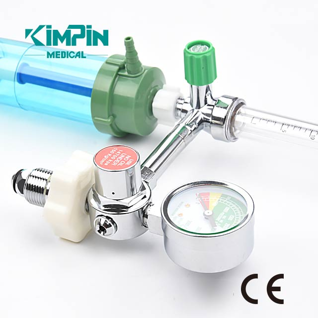 Piston Type Medical Oxygen Regulator with Flowmeter and Humidifier Bottle G58 Botton Entry