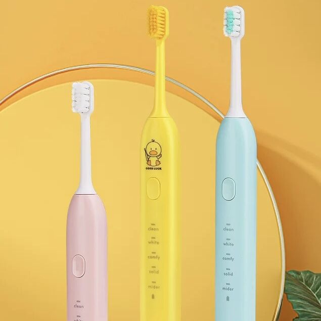 Childrens Little Yellow Duck Electric Toothbrush Set Soft Hair Rechargeable Ultrasonic