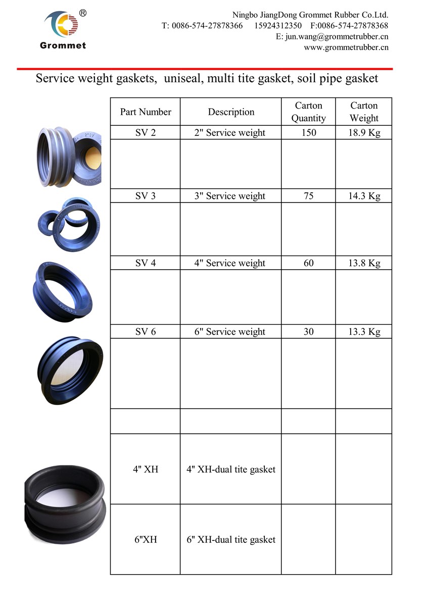 sv gasket soil pipe gasket plumbing pipe gaskets rubber gaskets