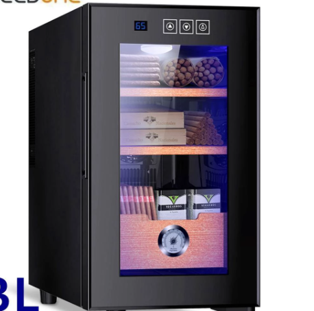 Electric Cooler Humidor Cigar Cabinet Intelligent Control Temperature Cedar Wood Low Noise Cigar Wine Refrigerator