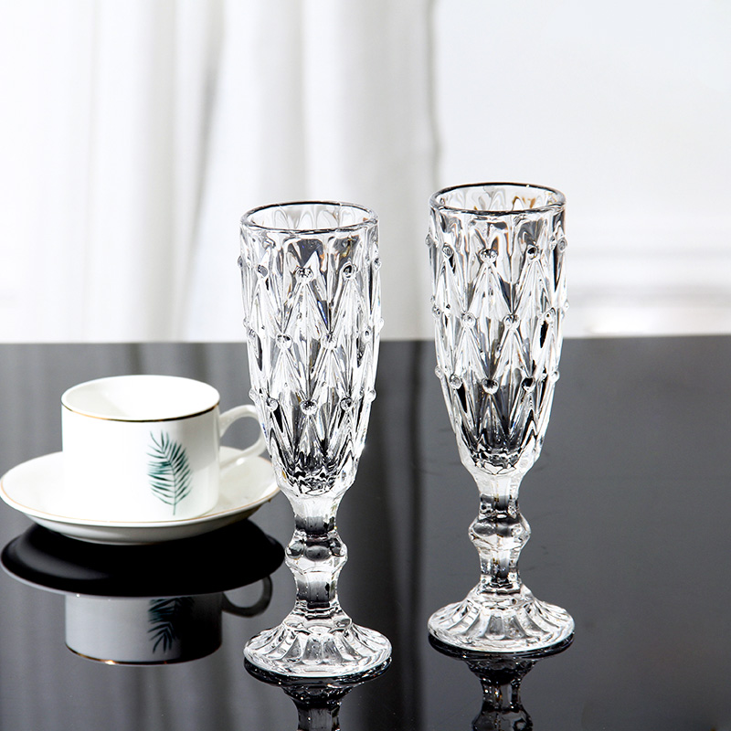Glass Champagne Cup Set of Wine & Sweet Wine Creative Elegant European Thick Glass Family Goblet