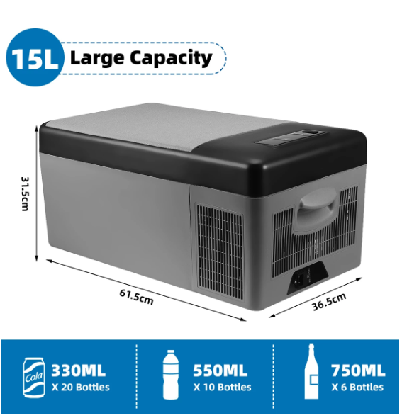 Car Refrigerator Freezer Cooler Compressor Adjustable Temperature Control for Outdoor Picnic Camping