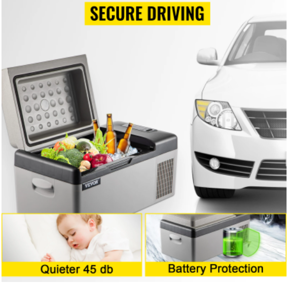 Mini Car Refrigerator Fridge Freezer 20L Portable Compressor Cooler 12V24V DC for Camping