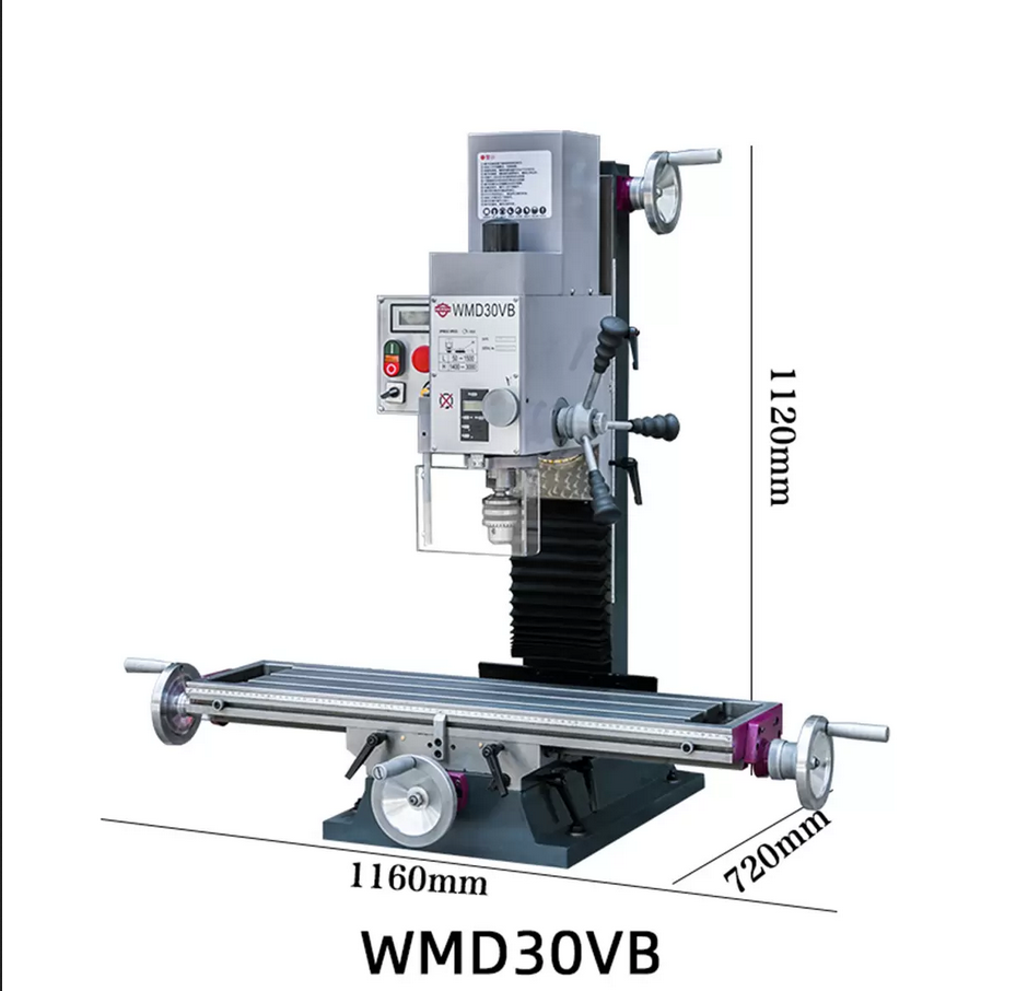 WMD30VB Column Drilling and Milling Machine Mini Manual Metal Drilling Machine with DRO