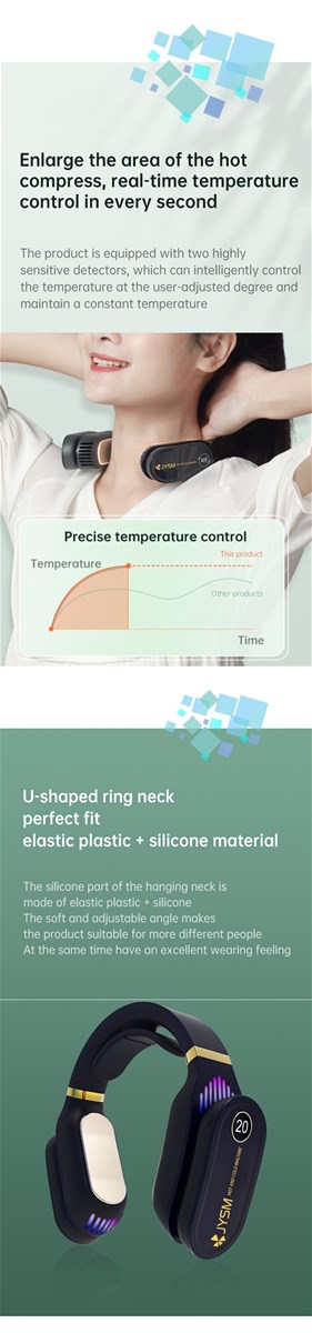 Factory price USB rechargeable portable heater and colder mini neck fan for cooler and warmer neckhanging mutifuntion