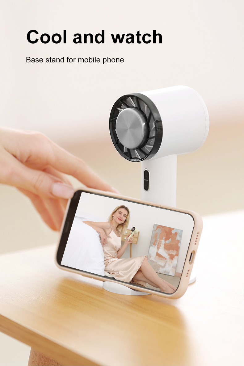 Semiconductor Cooling Fan Newly Cold Compress Small Fan Handheld Large Wind Mobile Phone Bracket Mute Desk USB Charging