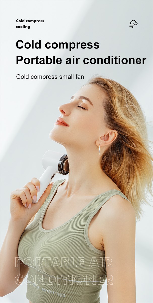 Semiconductor Cooling Fan Newly Cold Compress Small Fan Handheld Large Wind Mobile Phone Bracket Mute Desk USB Charging