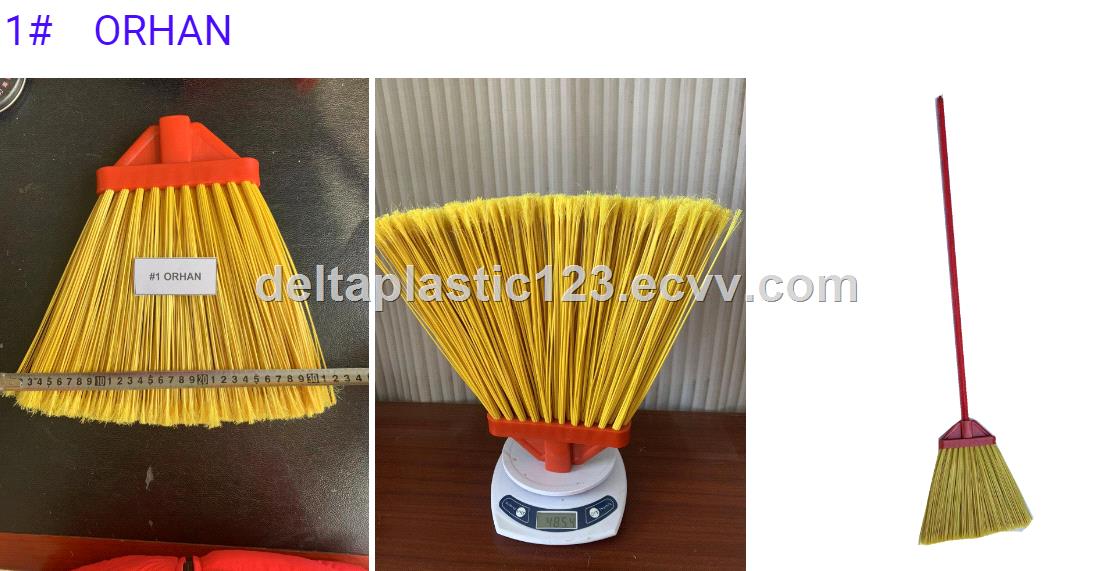 long handle thick yarn floor clean brooms street sweep long stick brush