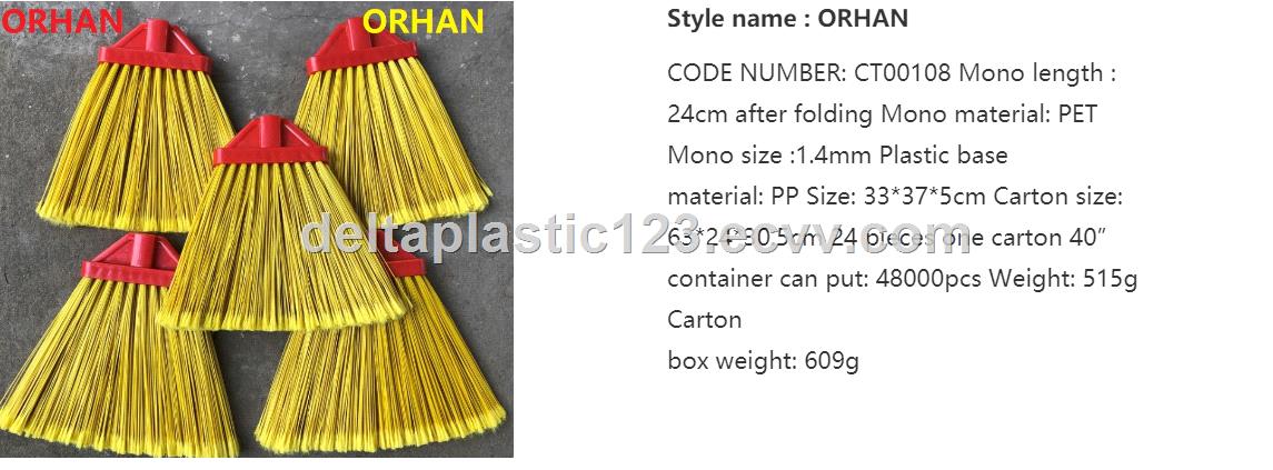 long handle thick yarn floor clean brooms street sweep long stick brush