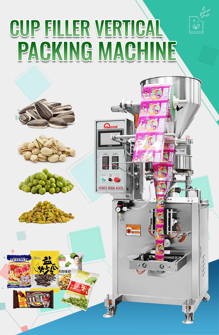 Vffs Automatic Granule Snacks Candy Salt Sugar Sachet Packing Packaging Machine