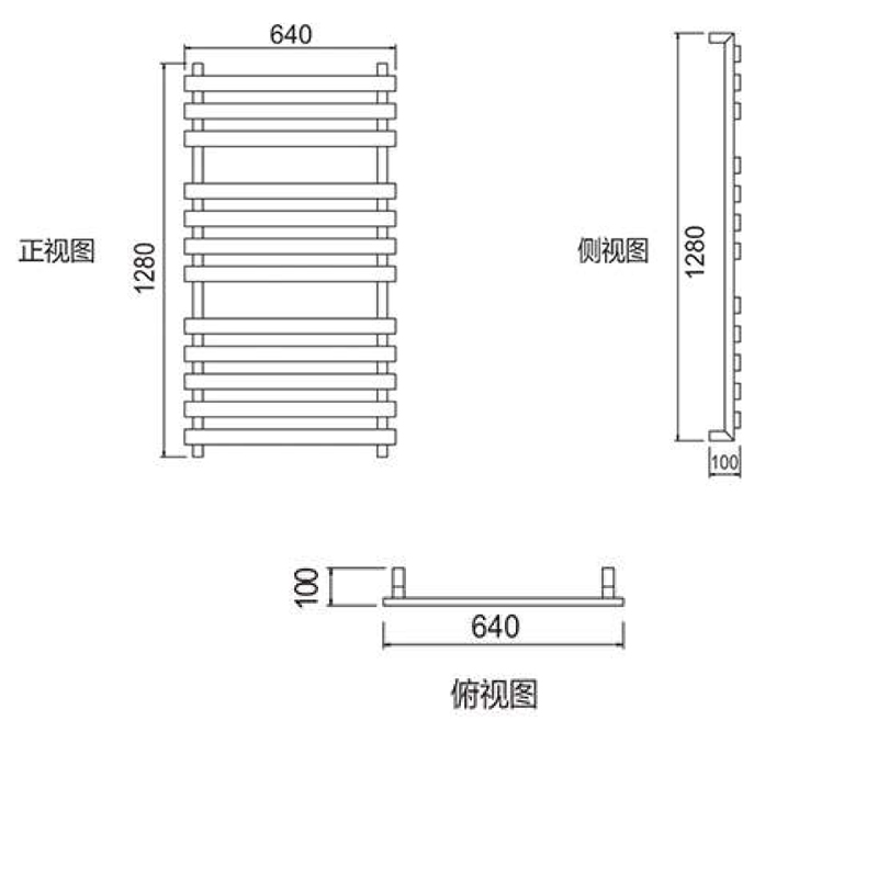 304 Stainless steel Electric towel rack Heated towel rail