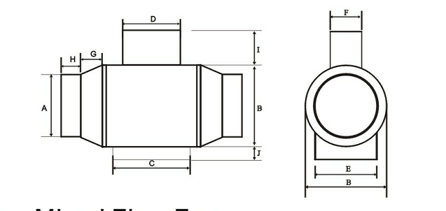 SUNTEK Mixed flow fan Duct flow fan BPT4BPT6BPT8