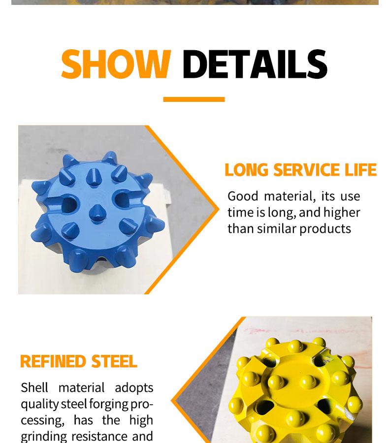 TStyle Button Bit Hydraulic Ball Various Models Gear Bit for Tunnel Mining Manufacturer Processing Customized