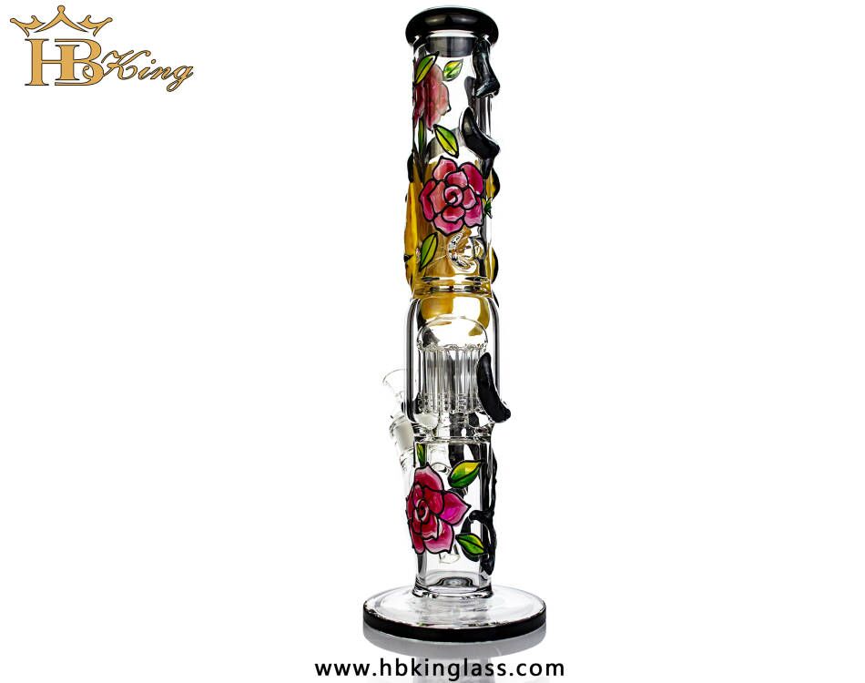 16inch straight 3D skull design high quanlity bongs