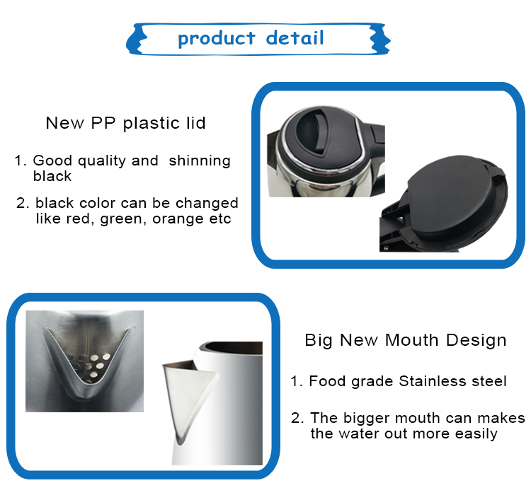 Hot Sale Good quality plastic of stainless steel electric kettle