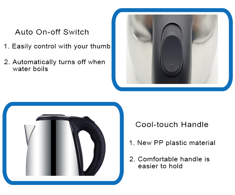 Hot Sale Good quality plastic of stainless steel electric kettle