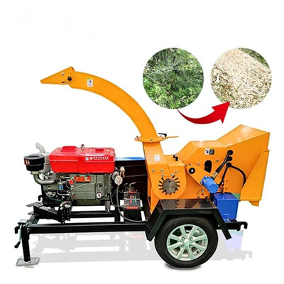 Mobile diesel powered hydraulic forced feeding forestry log branch breaker