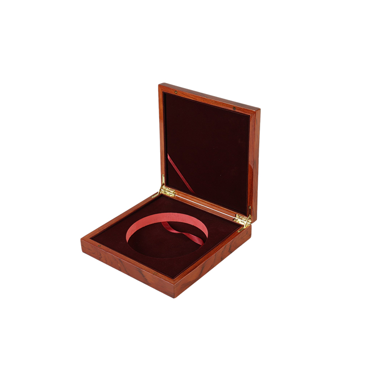 DS High Quality Solid Wood Single Coin Display Wooden Box Mental Collection Display Box Solid Walnut Decorative Coin Sto