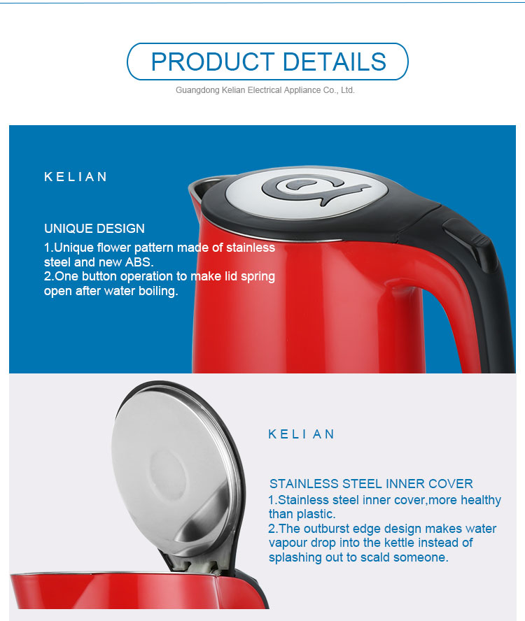 Plastic Electric Kettle Kitchen Appliance Tea Water Kettle 18L