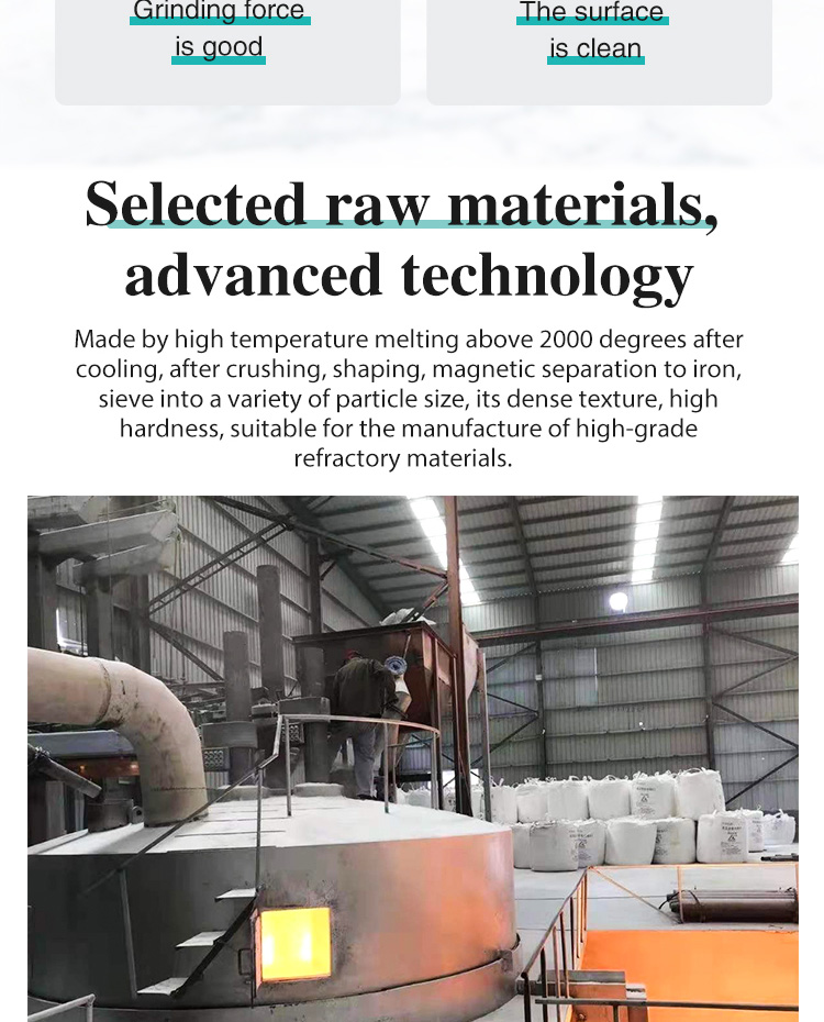 White corundum section sand polishing sandblasting abrasive high temperature refractory material