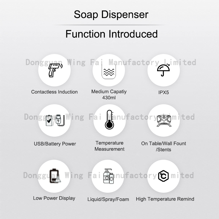 Commercial Wall Mounted 430ml Automatic Hand Sanitizer Alcohol Liquid Foam Spray Soap Dispenser