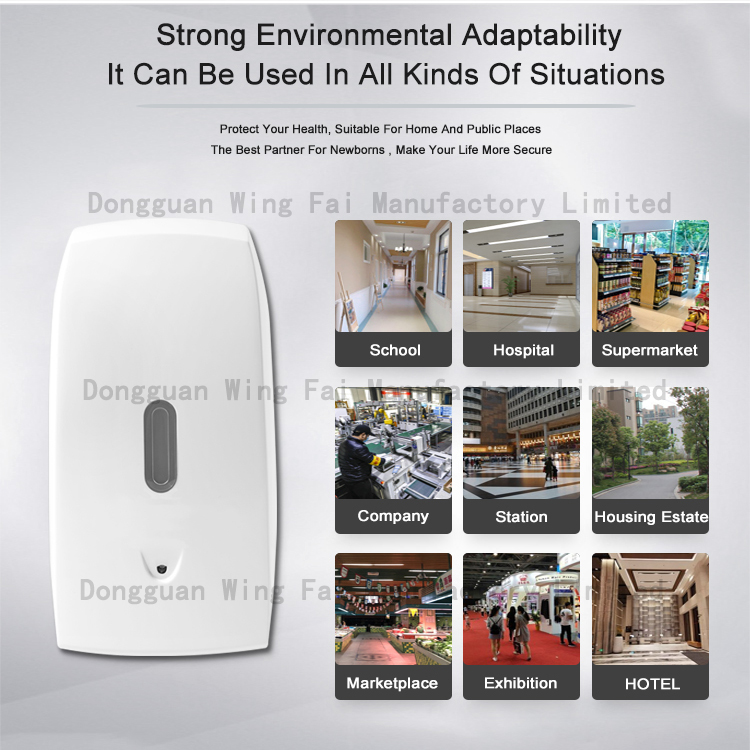 Commercial 1000ml Smart Wall Mounted Alcohol Gel Hands Free Soap Dispenser for Public Places