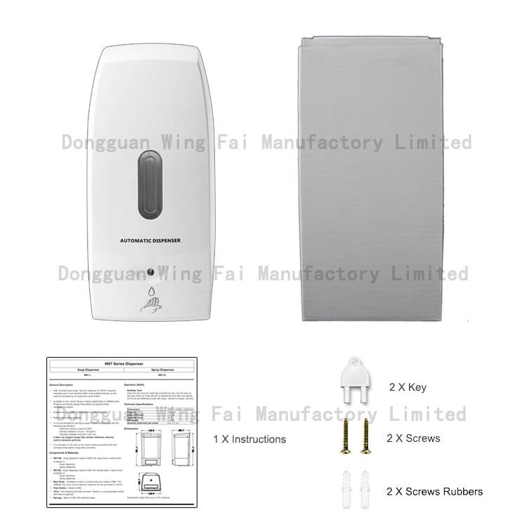 500ml Commercial ABS Wall Mounted Auto Hand Sanitizer Alcohol Liquid Gel Spray Soap Dispenser with Sensor