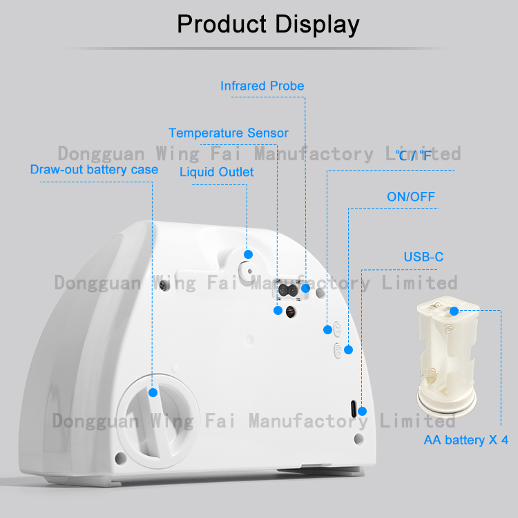 430ml Wall Mounted Automatic Plastic Foaming Acohol Gel Spray Soap Dispenser Touchless for Public Places